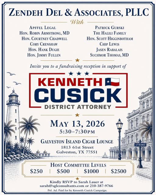 Galveston Event Supporting District Attorney Kenneth Cusick